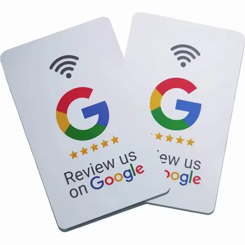 Carte PVC RFID programmable personnalisée, carte d'évaluation Google pour les réseaux sociaux NFC