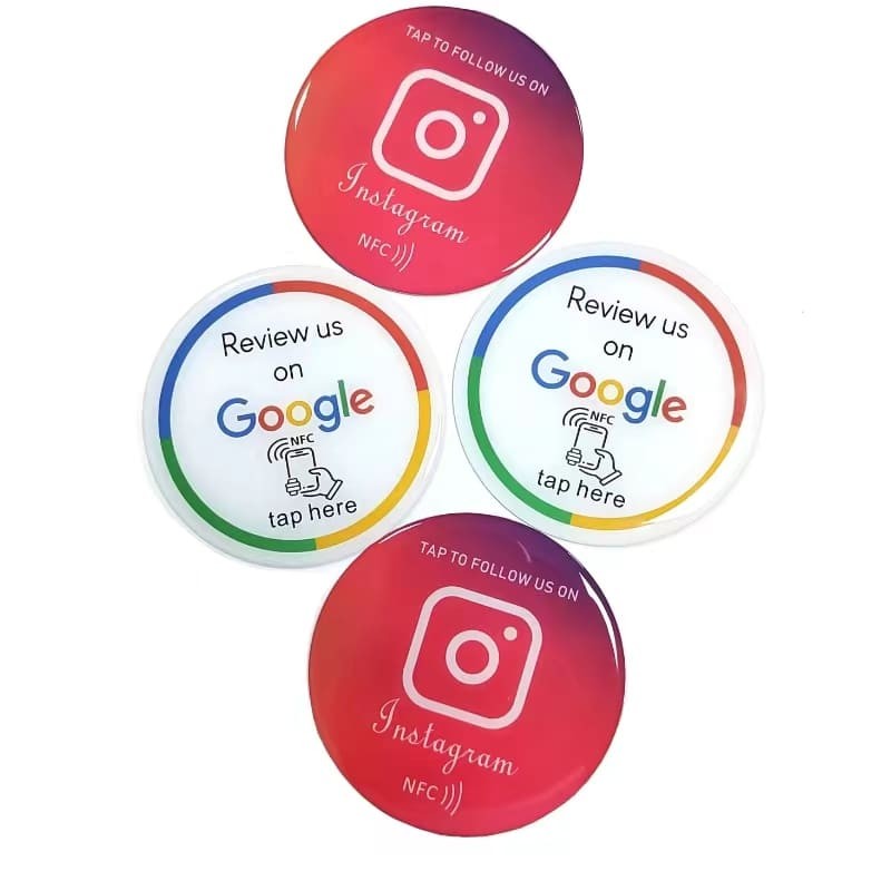 Étiquettes de menu époxy RFID imprimées personnalisées pour les avis Google NFC pour les commandes de menu de restaurant