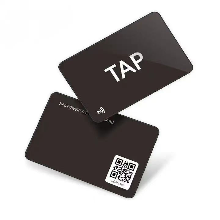 Carte de visite numérique NFC NTAG 215 NTAG 216 noire mate pour les réseaux sociaux