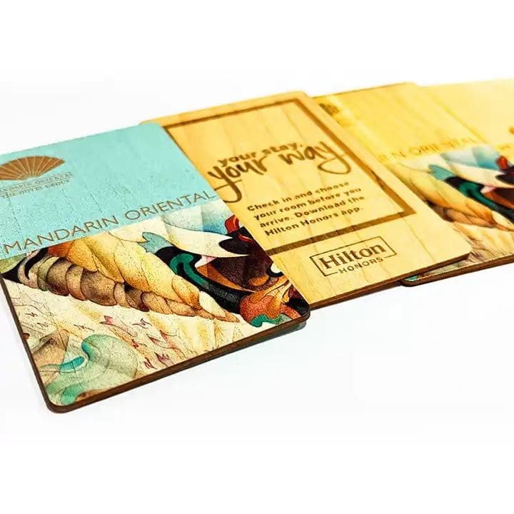 Carte de visite en bois avec clé RFID NFC, impression personnalisée de luxe en bambou