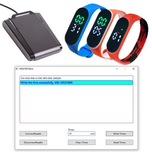 Bracelets de compte à rebours à vibrations RFID pour parc d'attractions