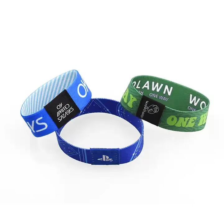 Bracelet en tissu élastique avec logo personnalisé Bracelet RFID élastique en polyester