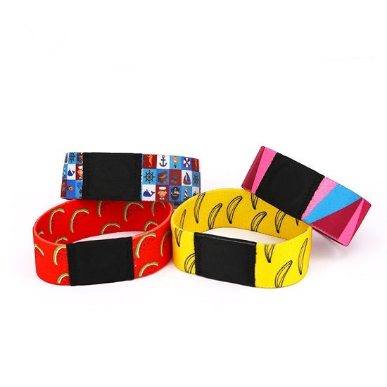 Bracelet tissé NFC en tissu élastique pour festival