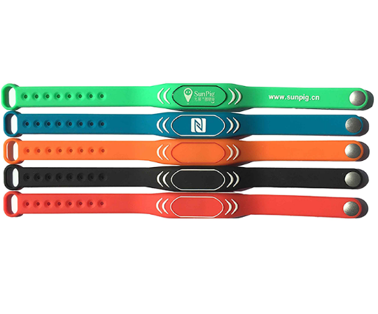 Bracelet RFID en silicone étanche 13,56 MHz, programmable et réglable, pour piscine