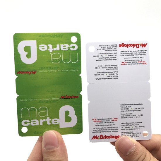 Étiquettes d'adhésion en plastique 3 Up Cartes combinées en PVC