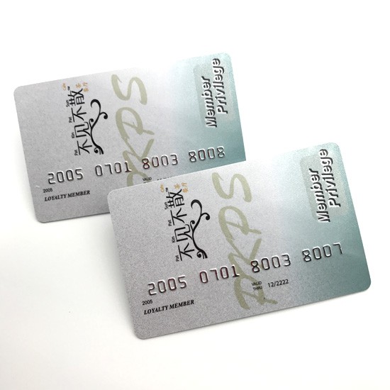 Carte de membre en plastique PVC avec impression de numéro en relief