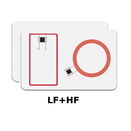 Carte RFID double fréquence avec puce 125 kHz et puce 13,56 MHz