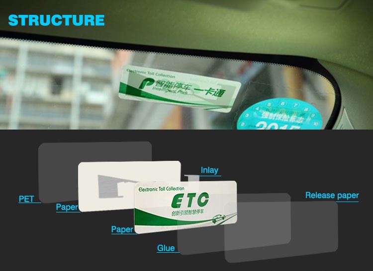 Étiquette de pare-brise ETC avec technologie ETC et RFID