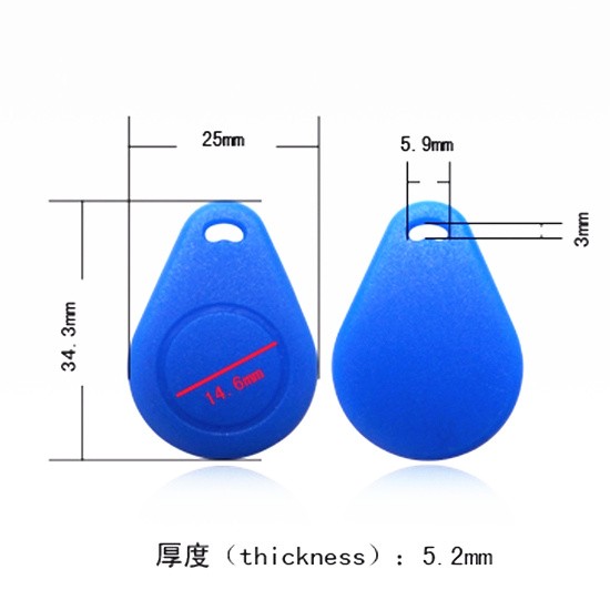 Porte-clés étanche en silicone RFID HF