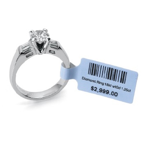 Étiquette imprimable à code-barres pour bijoux en rouleau thermique RFID