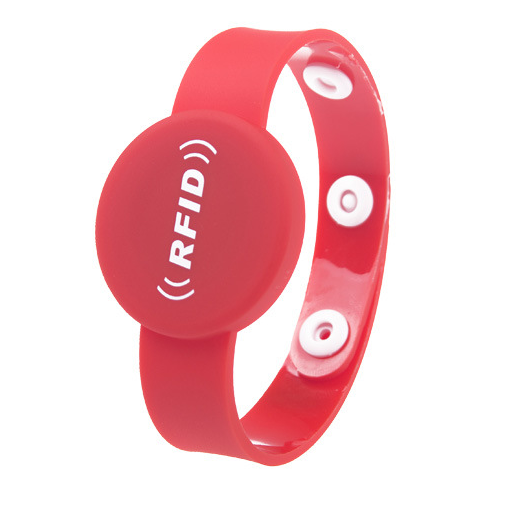 Bracelet NFC à bouton jetable en PVC souple RFID