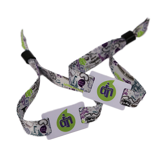 Bracelet en tissu tissé RFID 125 kHz pour festival