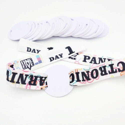 Bracelet RFID en polyester personnalisé à usage unique pour festival, événement, sport, fête, festival de musique