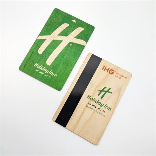 Cartes de visite programmables en bois de bambou RFID ISO14443A Smart NTAG213/216 NFC carte clé d'hôtel en bois