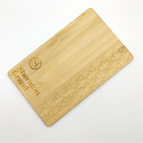 Cartes de visite programmables en bois de bambou RFID ISO14443A Smart NTAG213/216 NFC carte clé d'hôtel en bois