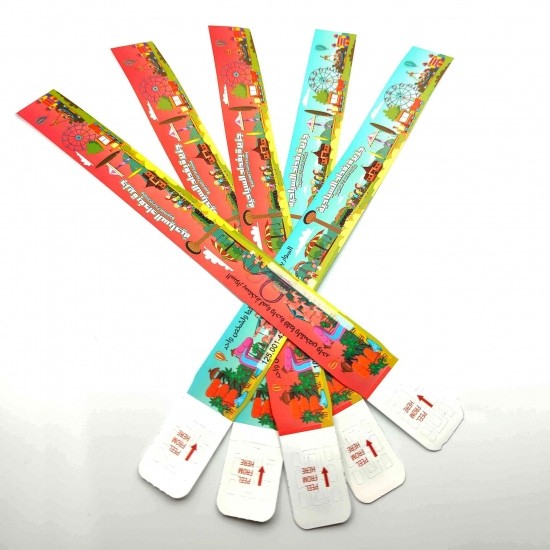 Billet d'entrée jetable pour parc d'attractions, bracelet en papier PP étanche pour événements