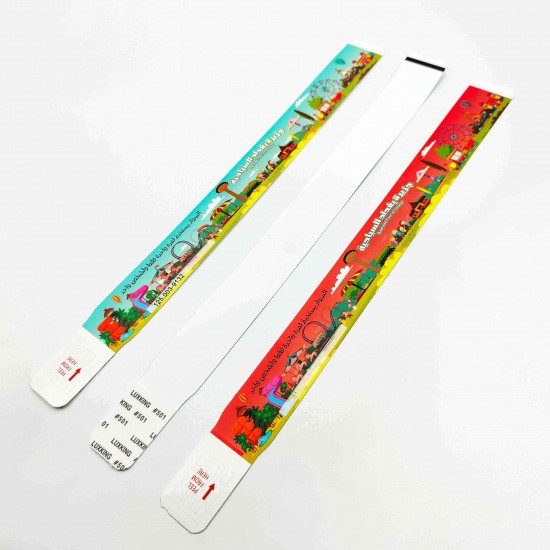 Billet d'entrée jetable pour parc d'attractions, bracelet en papier PP étanche pour événements