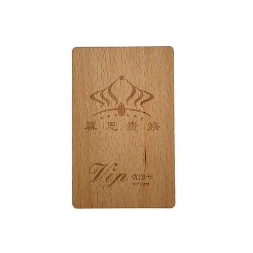 Cartes de visite programmables en bois de bambou RFID ISO14443A Smart NTAG 213 NFC Carte en bois