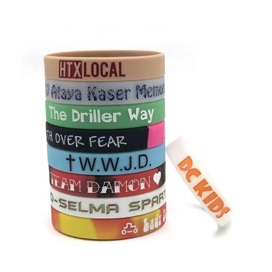 Bracelets en caoutchouc et silicone personnalisés, bracelet élastique en silicone gravé pour poignet personnalisé