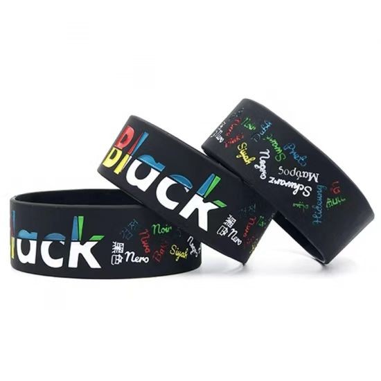 Bracelets en caoutchouc et silicone personnalisés, bracelet élastique en silicone gravé pour poignet personnalisé