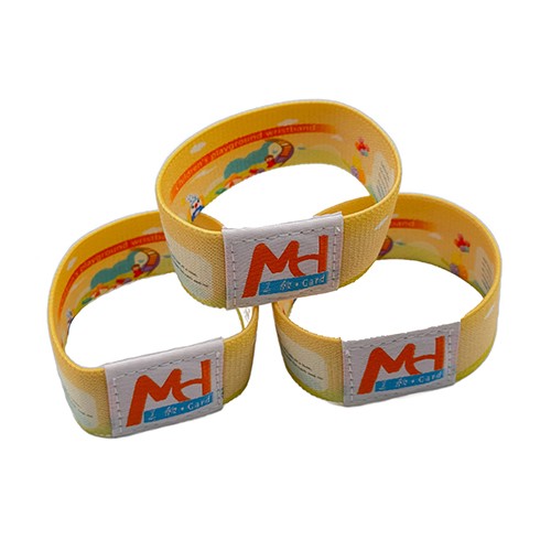 Bracelet tissé RFID personnalisé pour événements, bracelets en tissu élastique NFC pour parcs d'attractions