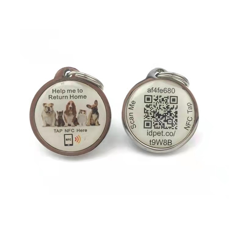 Médailles intelligentes époxy RFID NFC uniques pour chiens et animaux de compagnie de 13,56 MHz