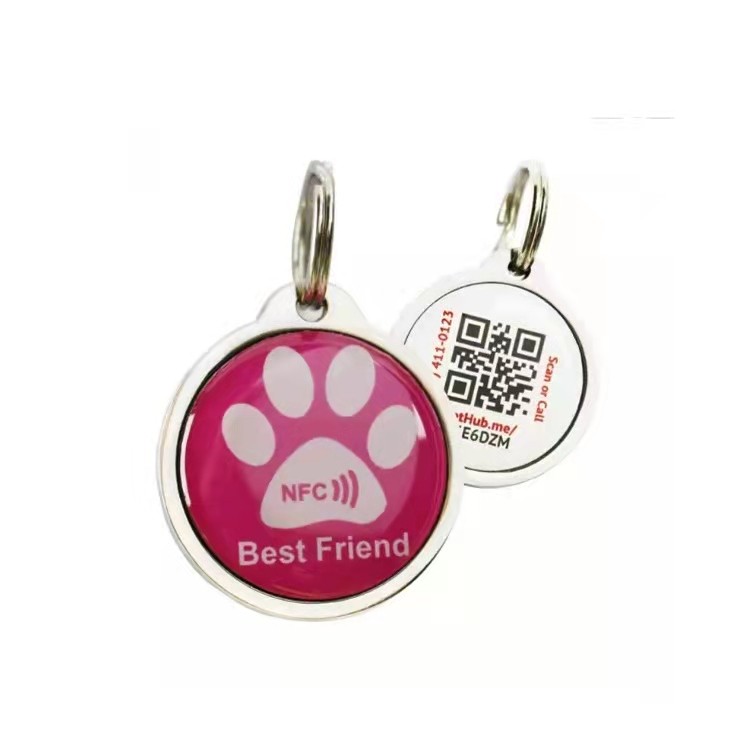 Médailles intelligentes époxy RFID NFC uniques pour chiens et animaux de compagnie de 13,56 MHz