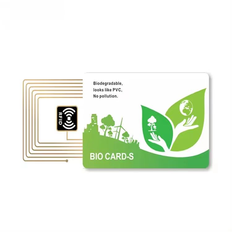Carte de visite numérique renouvelable NFC PLA Carte RFID NFC biodégradable en maïs