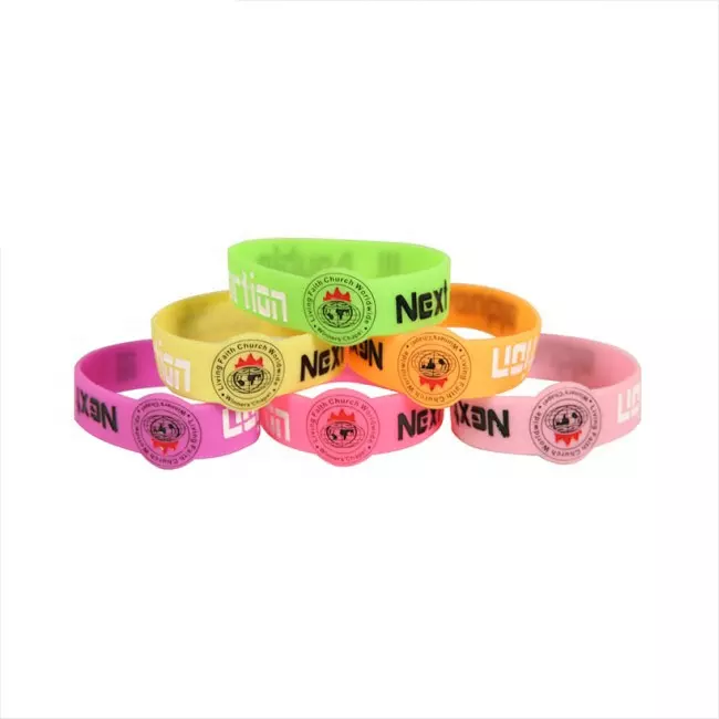 Bracelets en silicone décoratifs en caoutchouc avec logo personnalisé Bracelets en silicone RFID