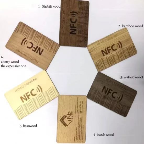 Carte-clé RFID en bambou et bois à puce intelligente pour hôtel