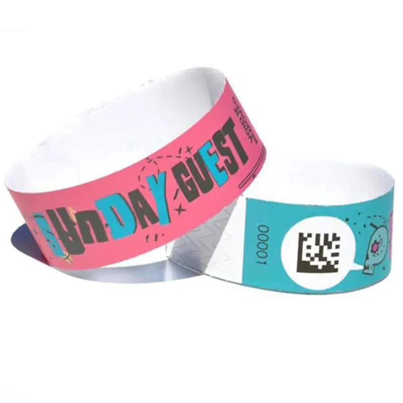 Bracelet en papier jetable RFID NFC 13,56 MHz pour l'identification des événements sportifs