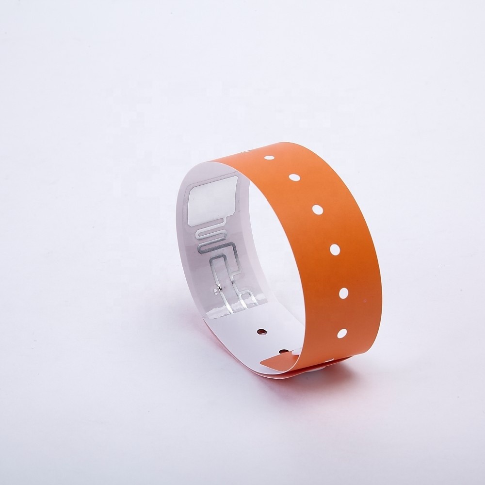 Bracelet jetable UHF H3 NFC PP papier tissu impression RFID pour l'identification médicale