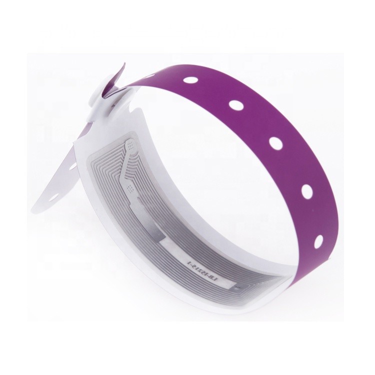 Bracelet jetable UHF H3 NFC PP papier tissu impression RFID pour l'identification médicale