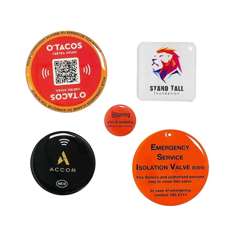 Étiquettes NFC époxy étanches de diamètre 25/30 mm, autocollants de partage sur les réseaux sociaux, autocollants pour téléphones portables