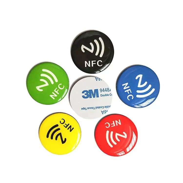 Étiquettes NFC époxy étanches de diamètre 25/30 mm, autocollants de partage sur les réseaux sociaux, autocollants pour téléphones portables