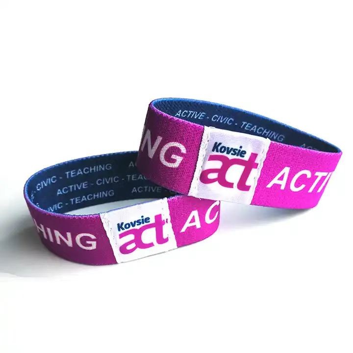 Bracelet en tissu élastique avec logo personnalisé Bracelet RFID élastique en polyester