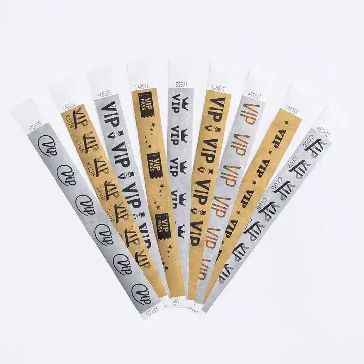 Bracelet en papier imperméable pour événements, pour billets avec logo personnalisé, bracelet jetable