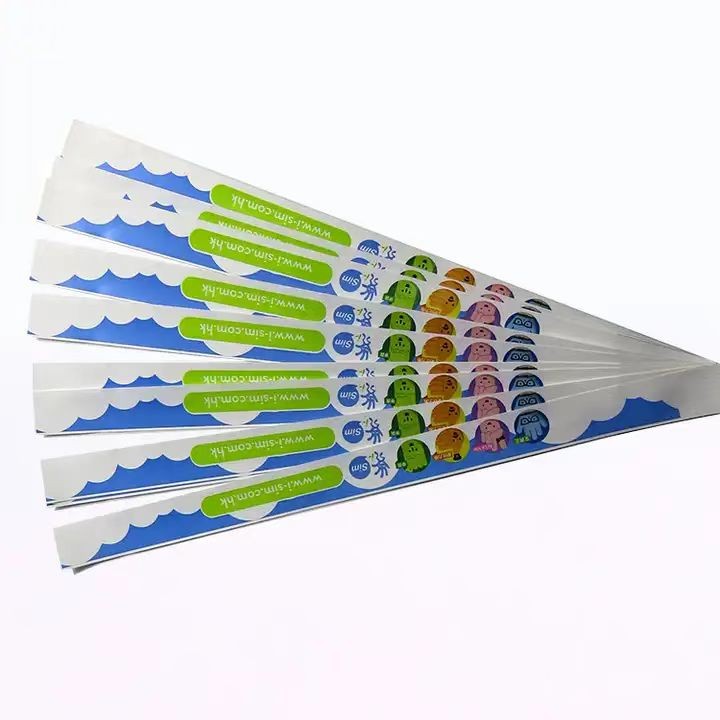 Bracelet en papier imperméable pour événements, pour billets avec logo personnalisé, bracelet jetable