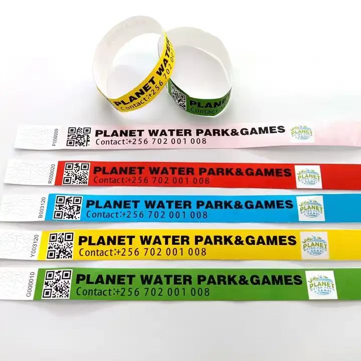 Bracelets Tyvek jetables en papier imperméables et personnalisés avec impression personnalisée