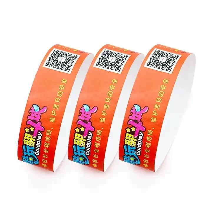 Bracelets Tyvek jetables en papier imperméables et personnalisés avec impression personnalisée