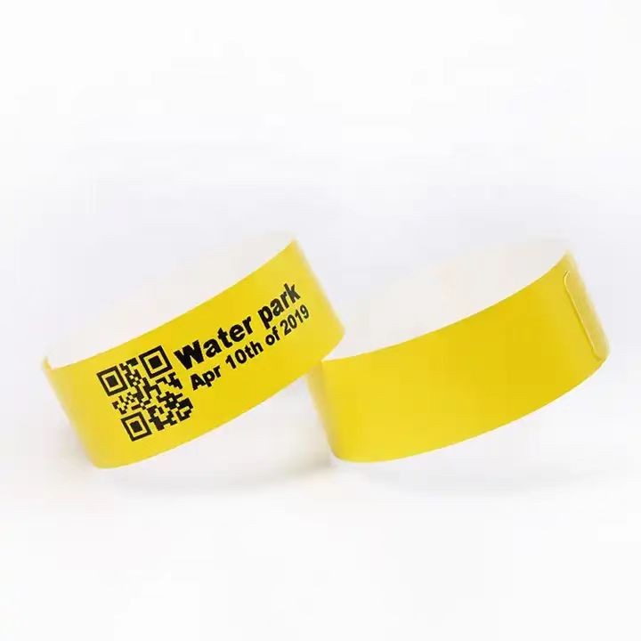 Bracelets Tyvek jetables en papier imperméables et personnalisés avec impression personnalisée