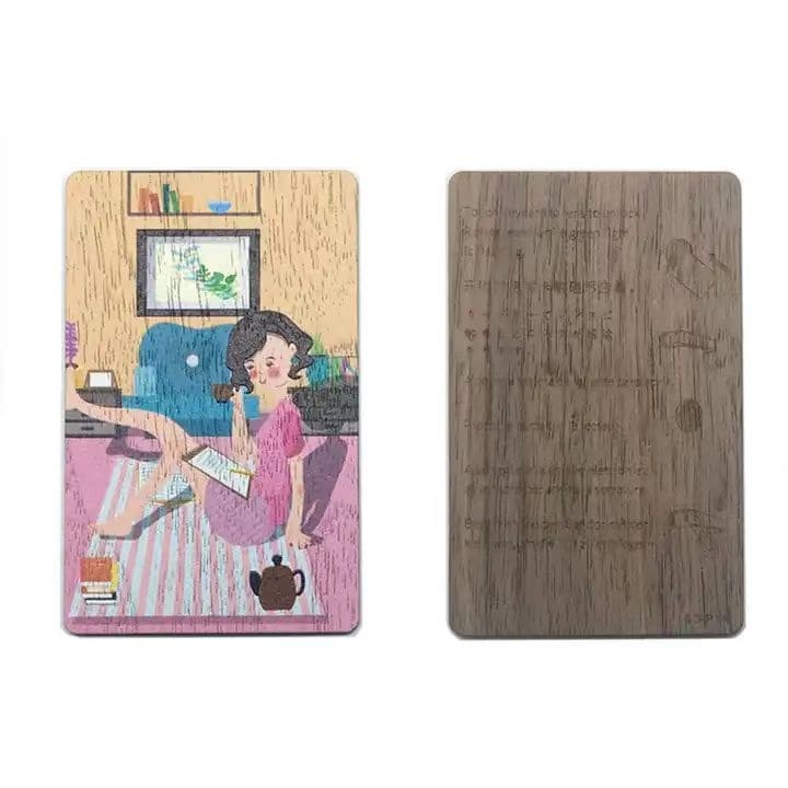 Carte de visite en bois avec clé RFID NFC, impression personnalisée de luxe en bambou