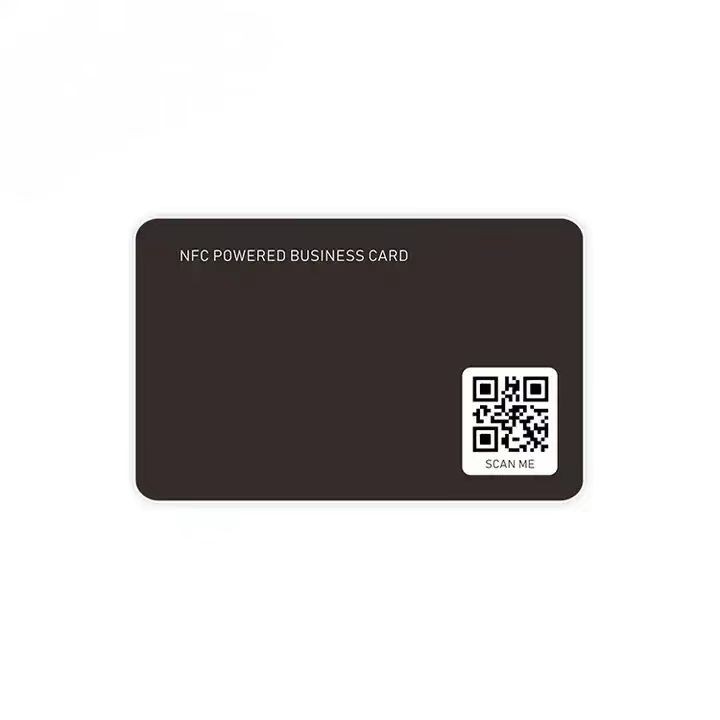 Carte de visite numérique NFC NTAG 215 NTAG 216 noire mate pour les réseaux sociaux