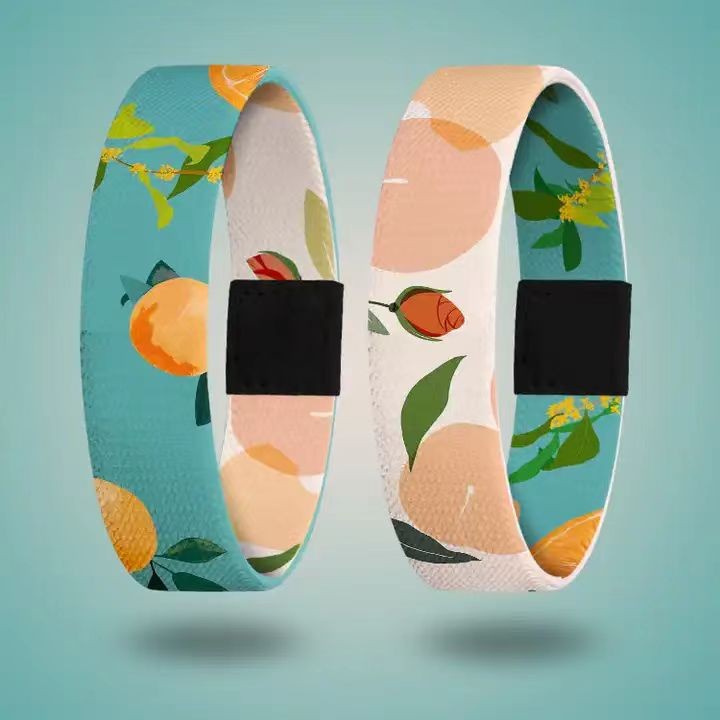 Bracelets élastiques personnalisés en polyester, étiquettes en tissu, bracelets élastiques à sublimation