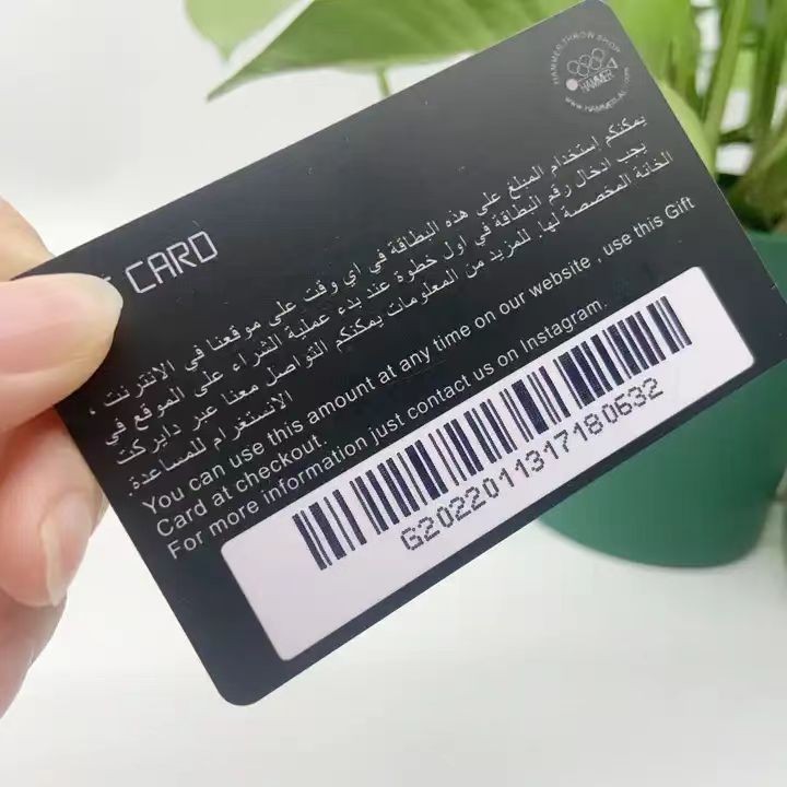 Carte de fidélité Club à bande magnétique en plastique, code-barres, impression de logo sportif brillant et mat
