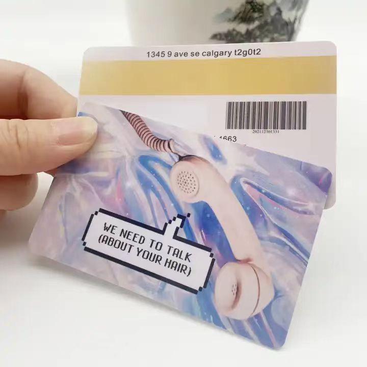 Carte de fidélité Club à bande magnétique en plastique, code-barres, impression de logo sportif brillant et mat