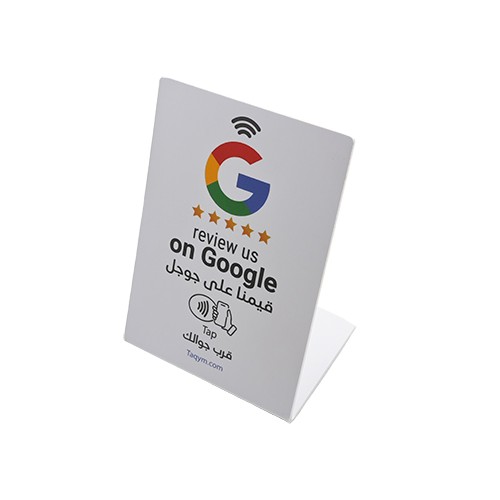 Support de bureau NFC en acrylique PVC personnalisé NTAG213 215 216 avis Google Support de menu NFC