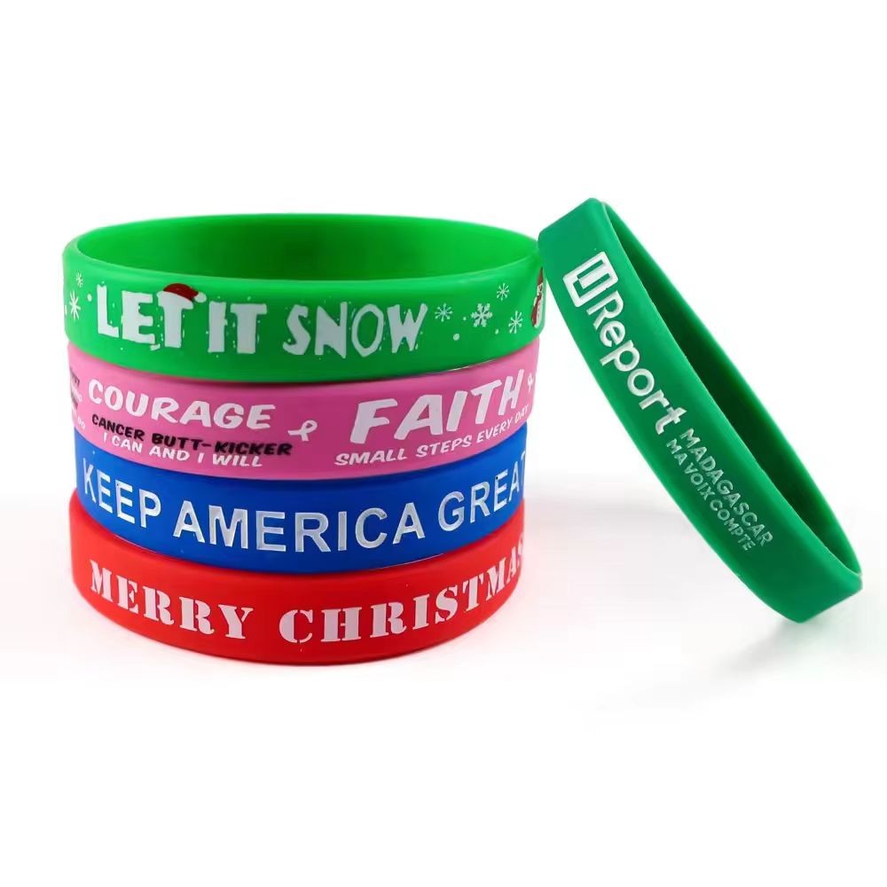 Bracelet en silicone écologique imprimé avec logo personnalisé