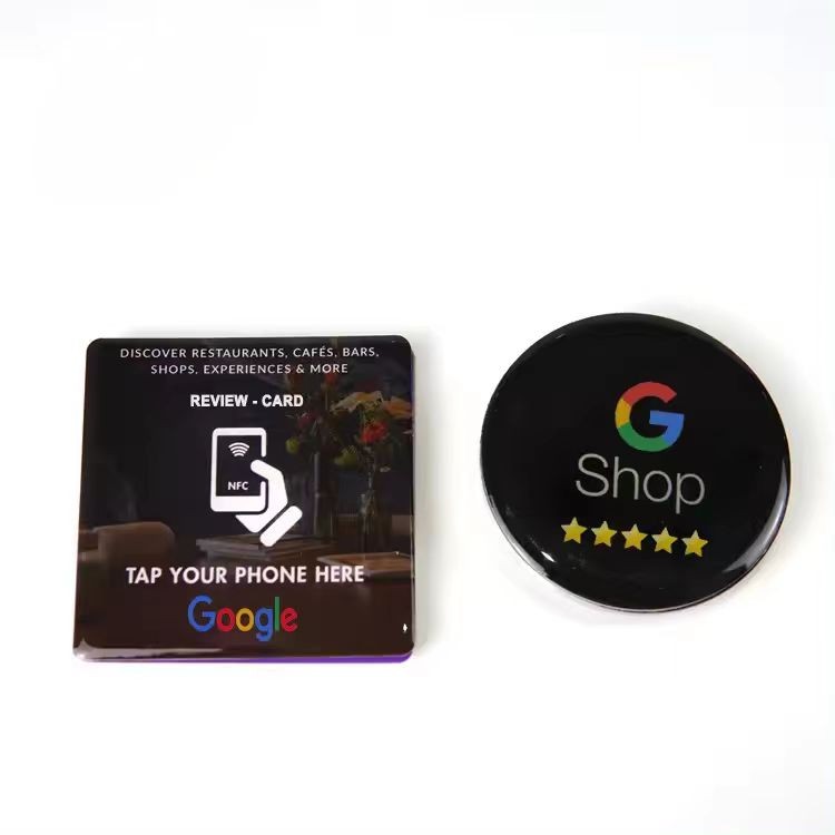 Étiquettes de menu époxy RFID imprimées personnalisées pour les avis Google NFC pour les commandes de menu de restaurant