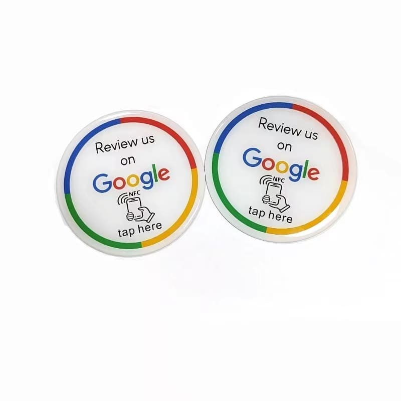 Étiquettes de menu époxy RFID imprimées personnalisées pour les avis Google NFC pour les commandes de menu de restaurant